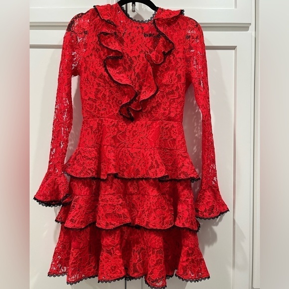 Alexis Tracie Long Sleeve Ruffle Mini Dress. Size Small. EUC!! - Picture 5 of 12